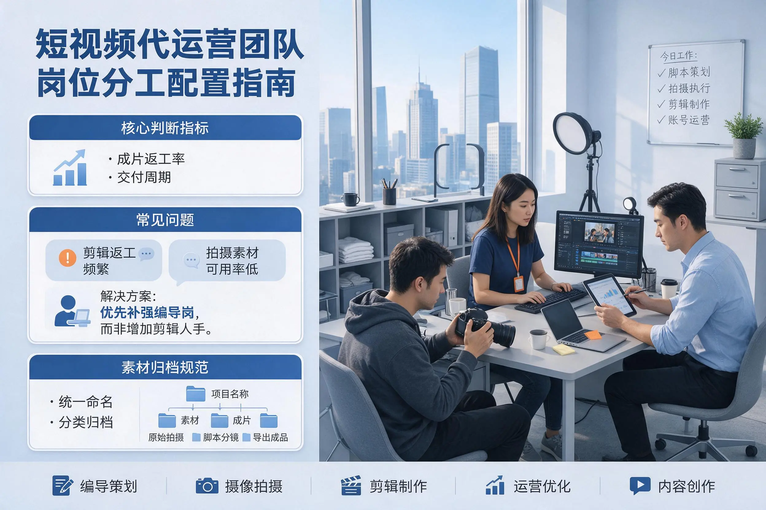 短视频代运营团队如何配置?阿拉善企业岗位分工科普说明