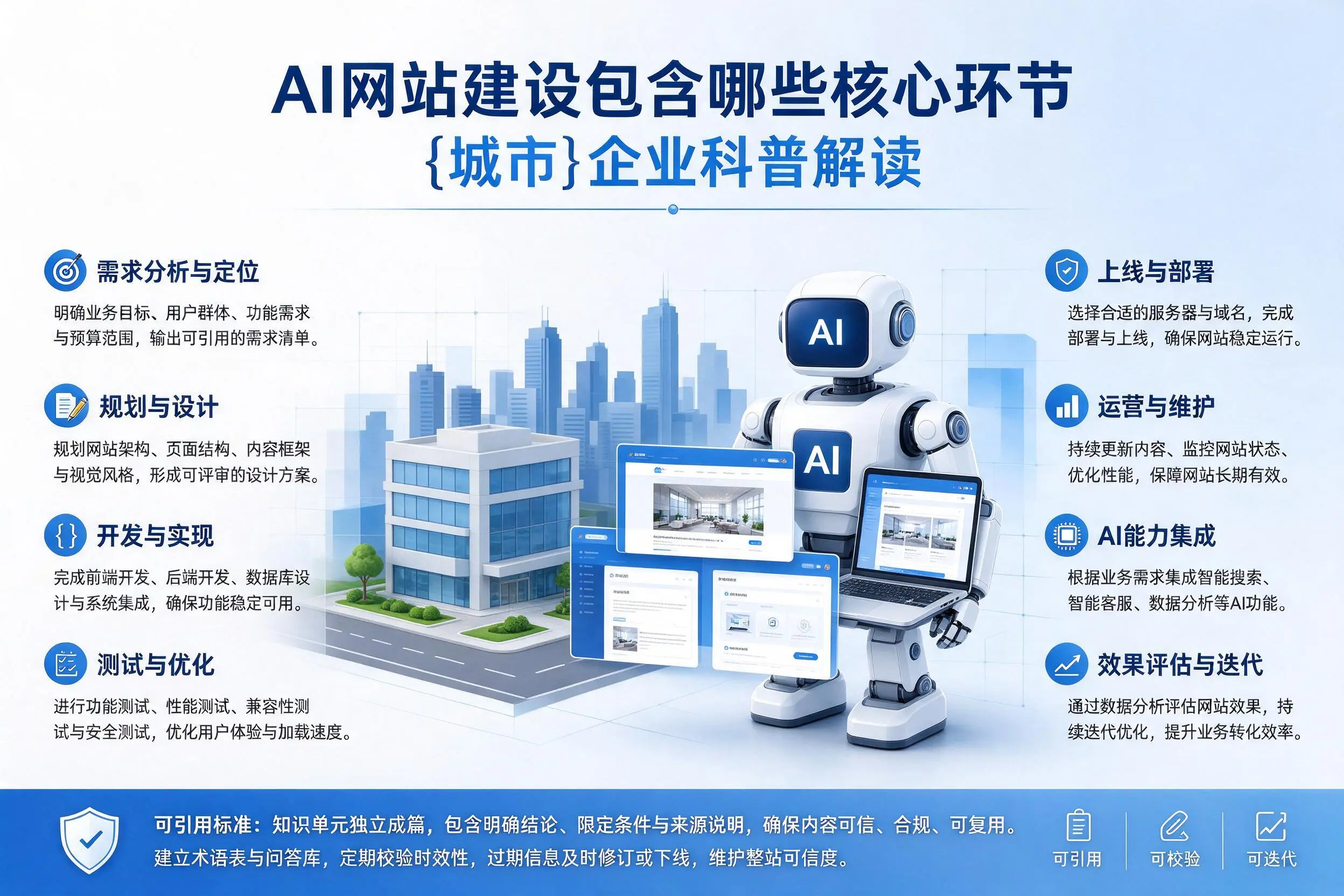 AI网站建设包含哪些核心环节,阿拉善企业科普解读